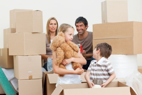 Packing belongings into a mobile storage unit in Millhill